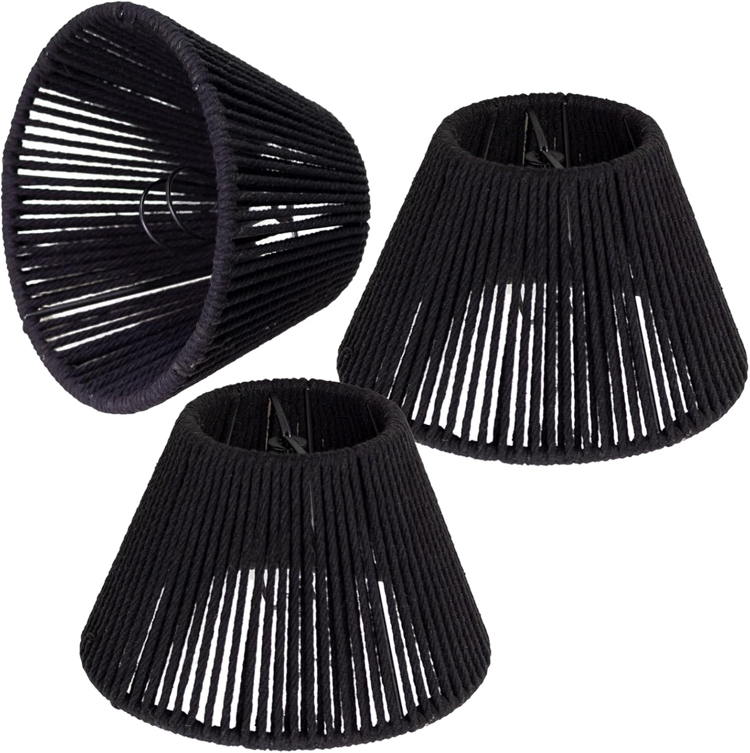 Boho Decorative mini lamp shade Unique barrel clip-on lampshades, set of 3 mini lampshade replacement for vintage table floor lamp chandeliers