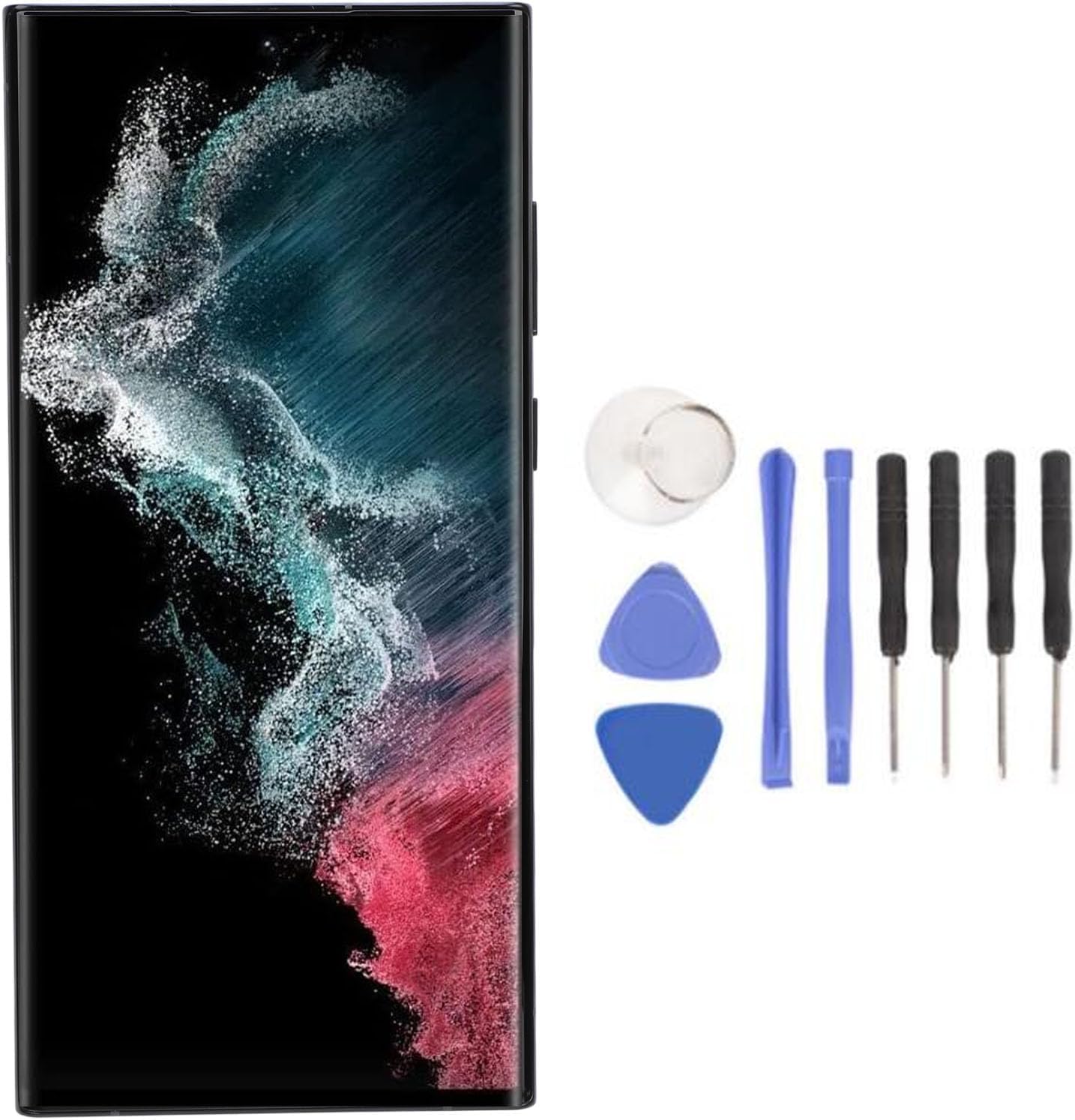 OLED for S22 Ultra 5G Screen Replacement, 6.8 Touch Screen Digitizer Assembly for SM-S908U, SM-S908U1, SM-G908A, SM-S908W (US Version), with Frame + Fingerprint (Frosted