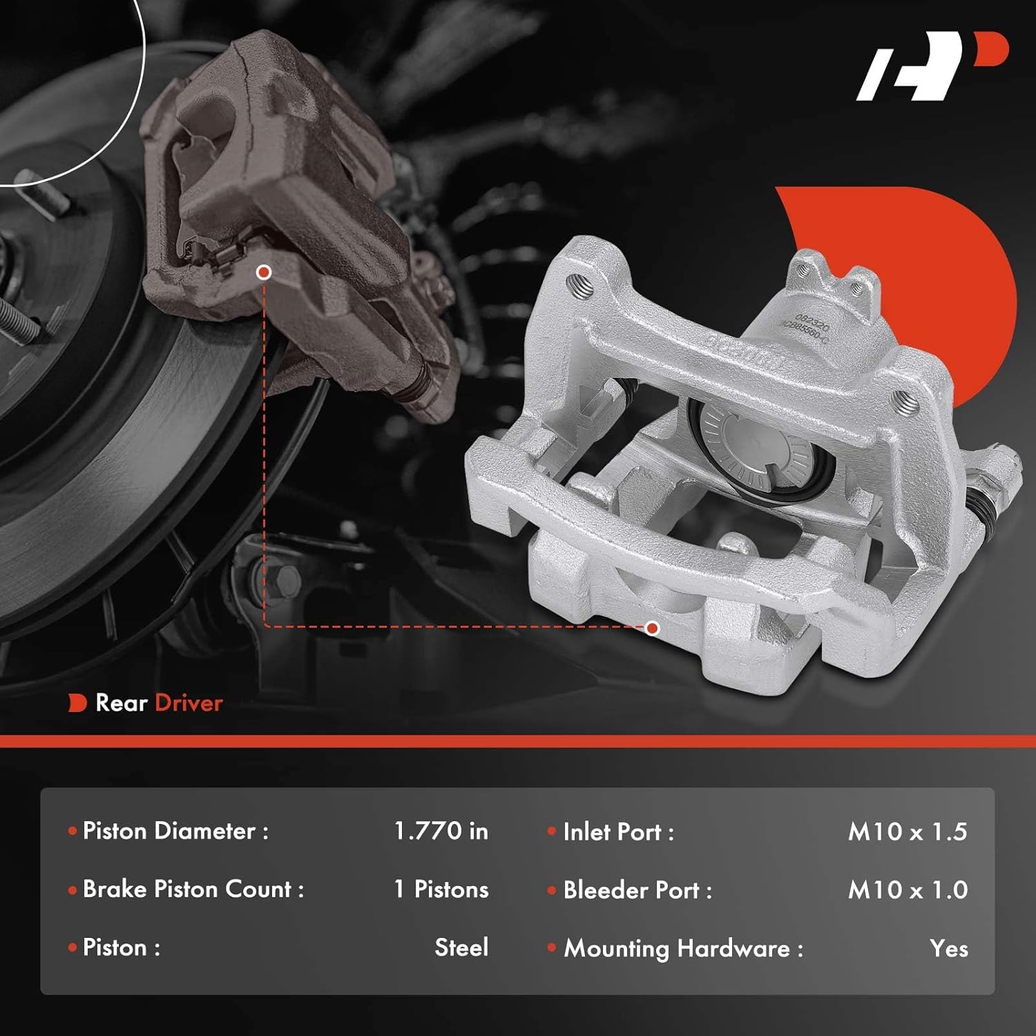 A-Premium Disc Brake Caliper Assembly with Bracket Compatible with Chevrolet Camaro 2016 2017 2018 2019 2020 - Rear Left Driver