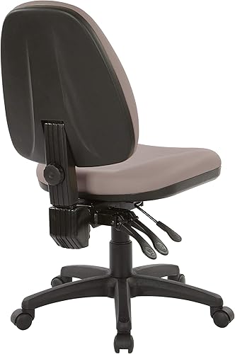 Miniatura 4 de Office Star - Silla ergonómica de oficina de doble función con respaldo acolchado ajustable y soporte lumbar integrado, sin brazos, tela Dillon