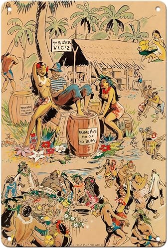 Pacifica Island Art Kay c.1947 - Cartel publicitario vintage de Kay c.1947 - Cartel de metal vintage de 8 x 12 pulgadas
