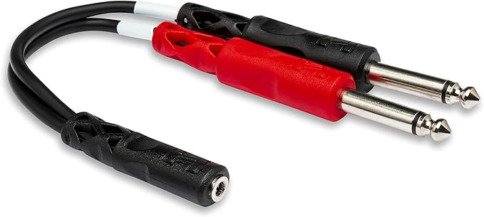 Cable Adaptador Hosa YMP-434 3.5mm a 2x Jack TS 1/4" miniatura 2