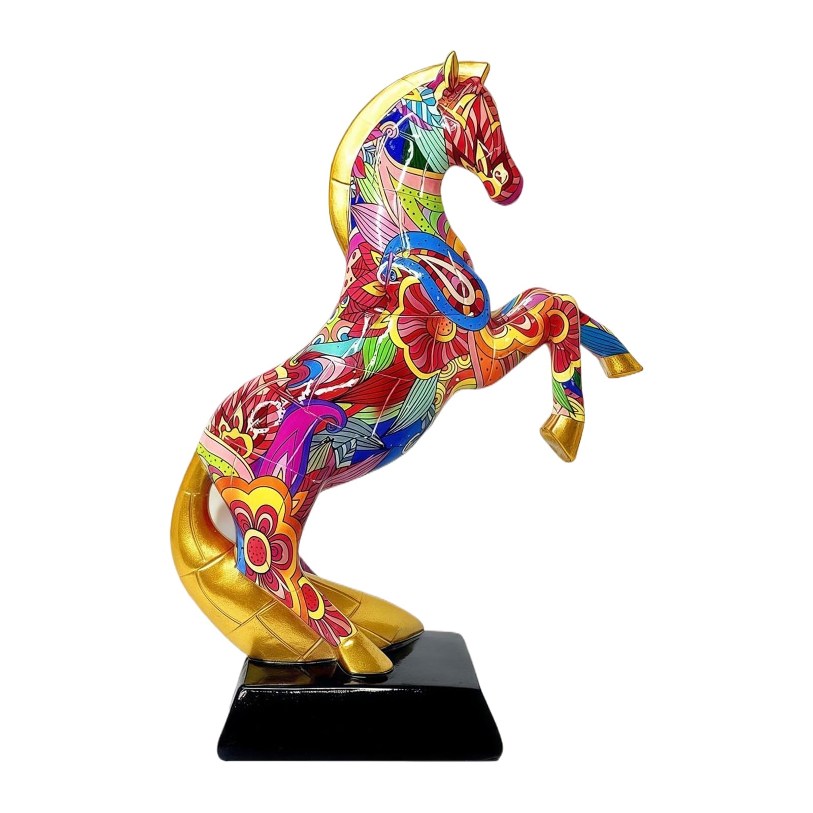 Décoration de cheval en résine : figurine d'art moderne pour meuble d'entrée