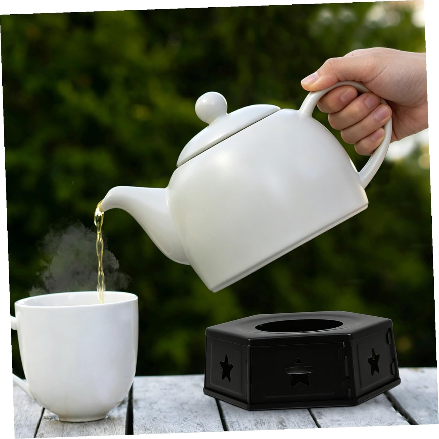 Portable Stainless Steel Teapot Warmer Base Household Tea Kettle Heater Detachable Metal Tea Warmer