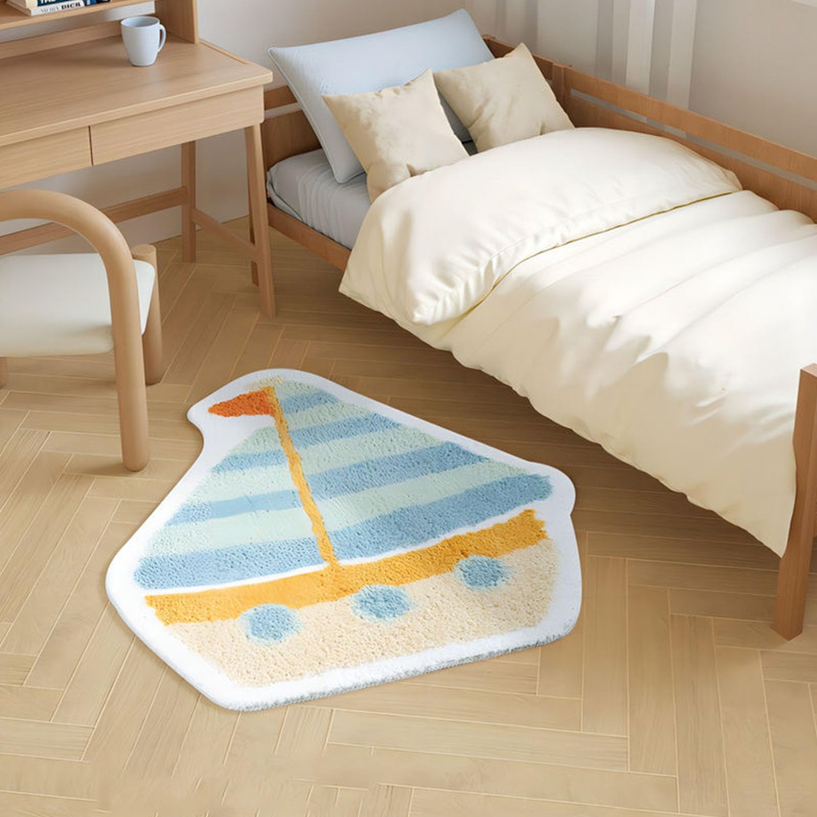 Tapis de bain nautique en cachemire artificiel 70x80cm antidérapant