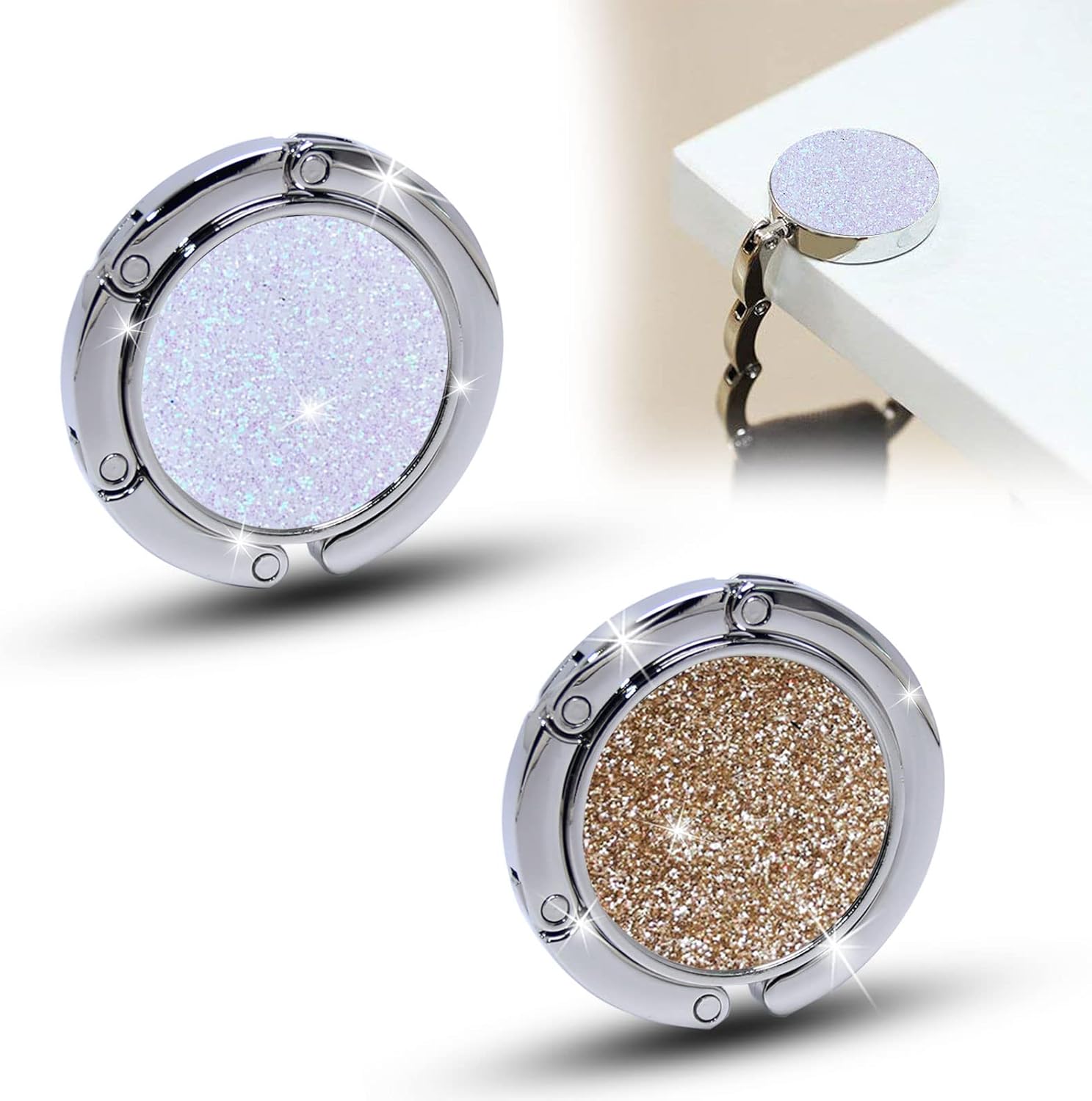 5 Ganci Da Tavolo Per Borse - Pieghevoli, In Lega Di Zinco | Appendiabiti Portatile Per Ristoranti - Foto 9