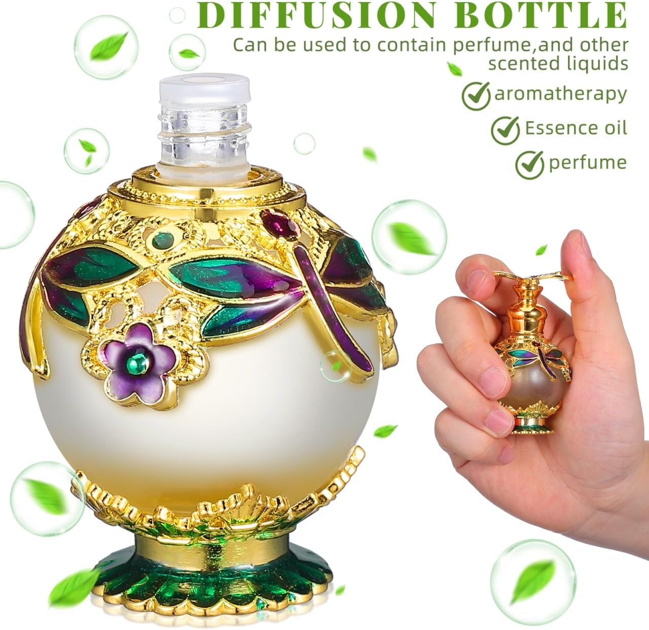 Beaupretty Refillable Perfume Bottle Essential Oil Bottle for Home Aromatherapy Glass Aroma for Perfume and Scented Liquids Decorative Storage for Bathroom Bedroom 2.75 X 1.37 X 1.37 in 1 pack image 5