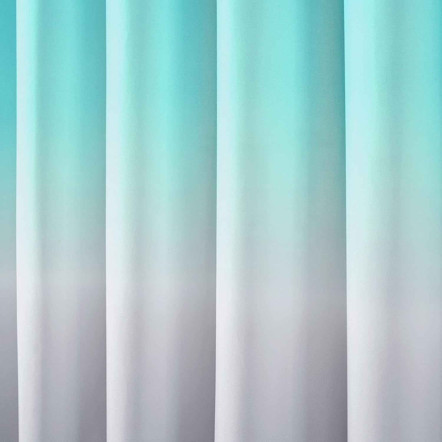 Lush Decor Umbre Fiesta Shower Curtain Single 72" W x 72" L Aqua & Gray - Blue Shower Curtains for Bathroom - Bathroom Curtain - Ombre Curtains