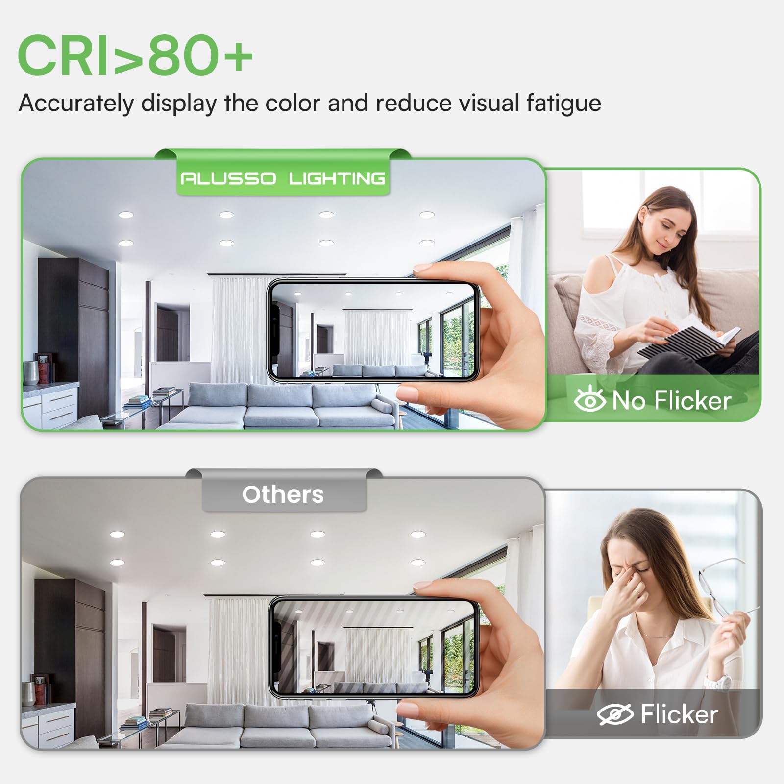 ALUSSO LED Einbaustrahler 230V, 5W Kaltweiß 6000K Deckenspots mit Abnehmbar Modul Nicht Dimmbar, Ø68mm Ultra Flach LED Einbauspot IP44 Waterproof für Küche Badezimmer Wohnzimmer, 24er