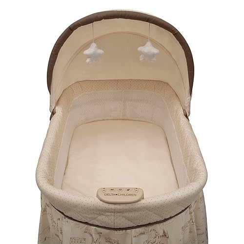 Miniatura 3 de Delta Children Moisés de noche mecedora - Cuna portátil con luces sonidos y vibraciones tiempo de juego selva