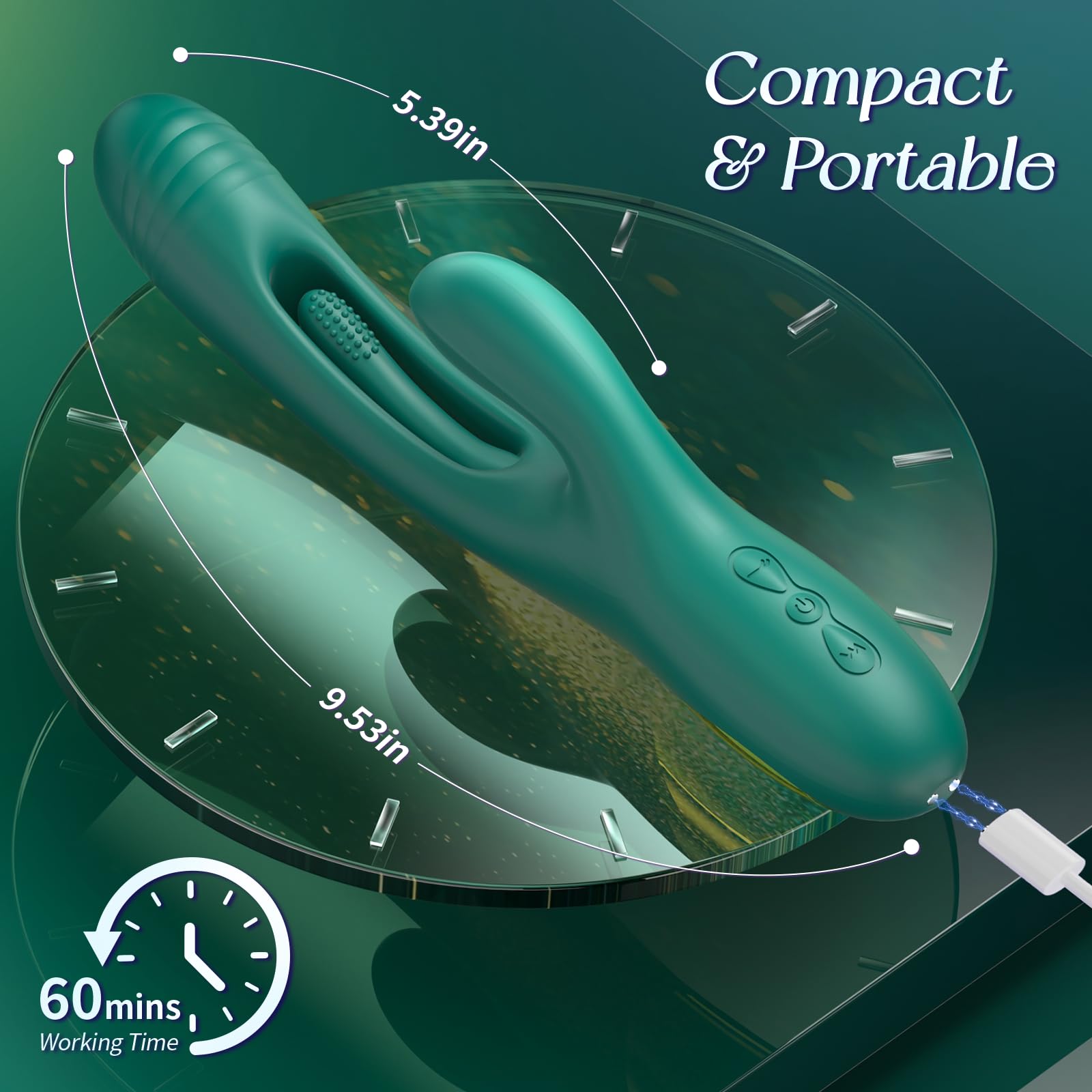 Vibrator Dildo Rabbit Sex Toys -LOVENOTE G Spot Vibrator Massager for Women Clitoral Nipple Stimulation, 3 in 1 Sex Toys with 14 Vibration & 7 Tongue Licking Flapping, Adult Product Aurieel ()