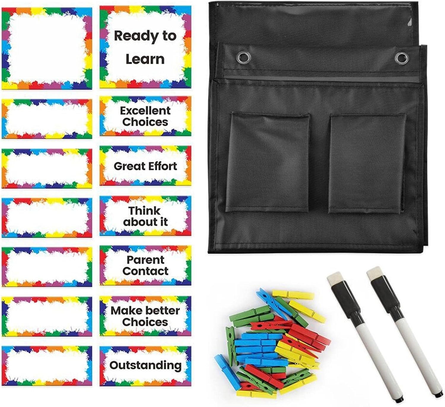 2 Pcs Behavior Clip Chart for Classroom Management Kids