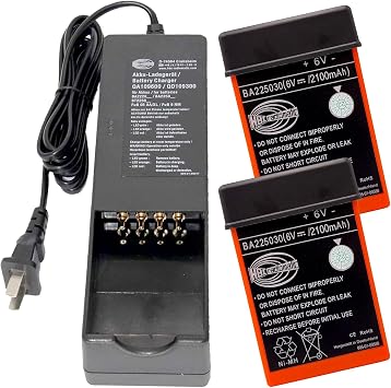 1 Charger+2 Battery 6V 2100mah BA225030 Battery Charger D-74564/QA109600/QD109300 for HBC BA225030 Pump Truck Remote Control Battery 100V240V