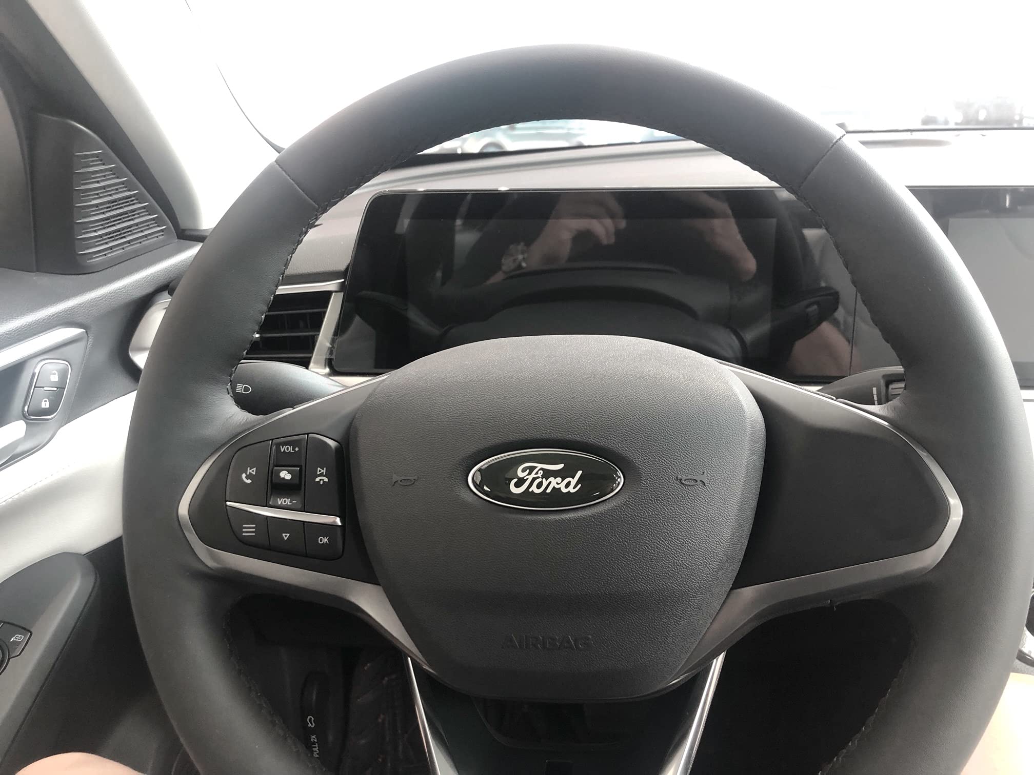 OUTINSIDE 2 PCS Steering Wheel Center Logo Emblem Badge Overlay Decal Compatible with F150 F250 F350 Edge Explorer Ranger (0.875in x 2.25in), Black