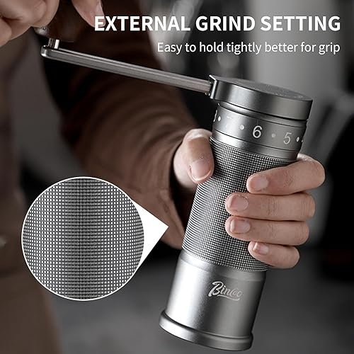 Miniatura 5 de Bincoo Molinillo de café manual plegable con ajuste externo ajustable, molinillo de granos de café con bolsa de almacenamiento portátil, molinillo