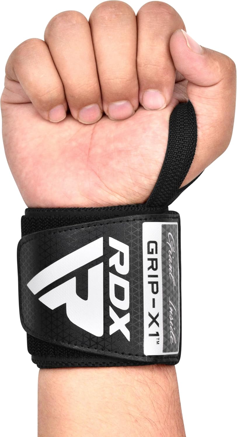 RDX WR11 Gym Wrist Wraps – Heavy-Duty Cotton, Extra-Wide Design, Adjustable Quick-EZ Closure, 25% Stretchability, One Size, Approved by USPA & IPL, Multiple Colors