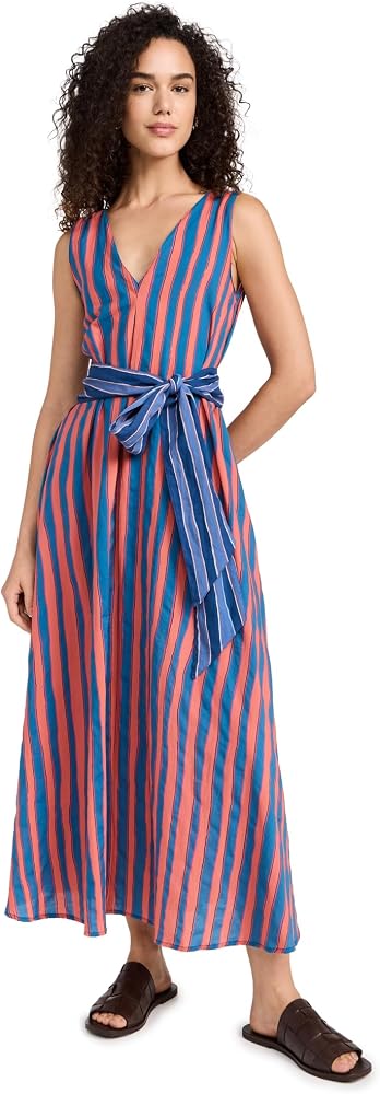 Natalie Martin Collection Women's Tova Maxi Dress, Batik Stripe Blood Orange,  L at Amazon Women's Clothing store