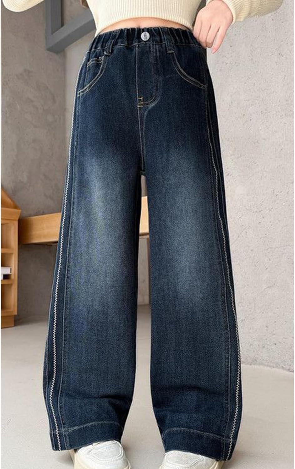 [FDGFJ] デニムパンツ 裏起毛 ロングパンツ 子供服 キッズ 女の子 ジーパン 秋冬 暖かい 長ズボン ボトムス