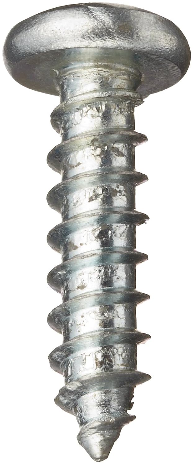 Zinc Plated Steel Sheet Metal Screw, Pan Head, Phillips Drive, #10-16, 3" Length (Pack of 500)
