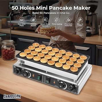 50 Holes Mini Pancake Maker Electric Mini Dutch Pancake Maker 1700w Pancake Pan 1.77inch Electric Pancake Machine for Commercial or Home Use