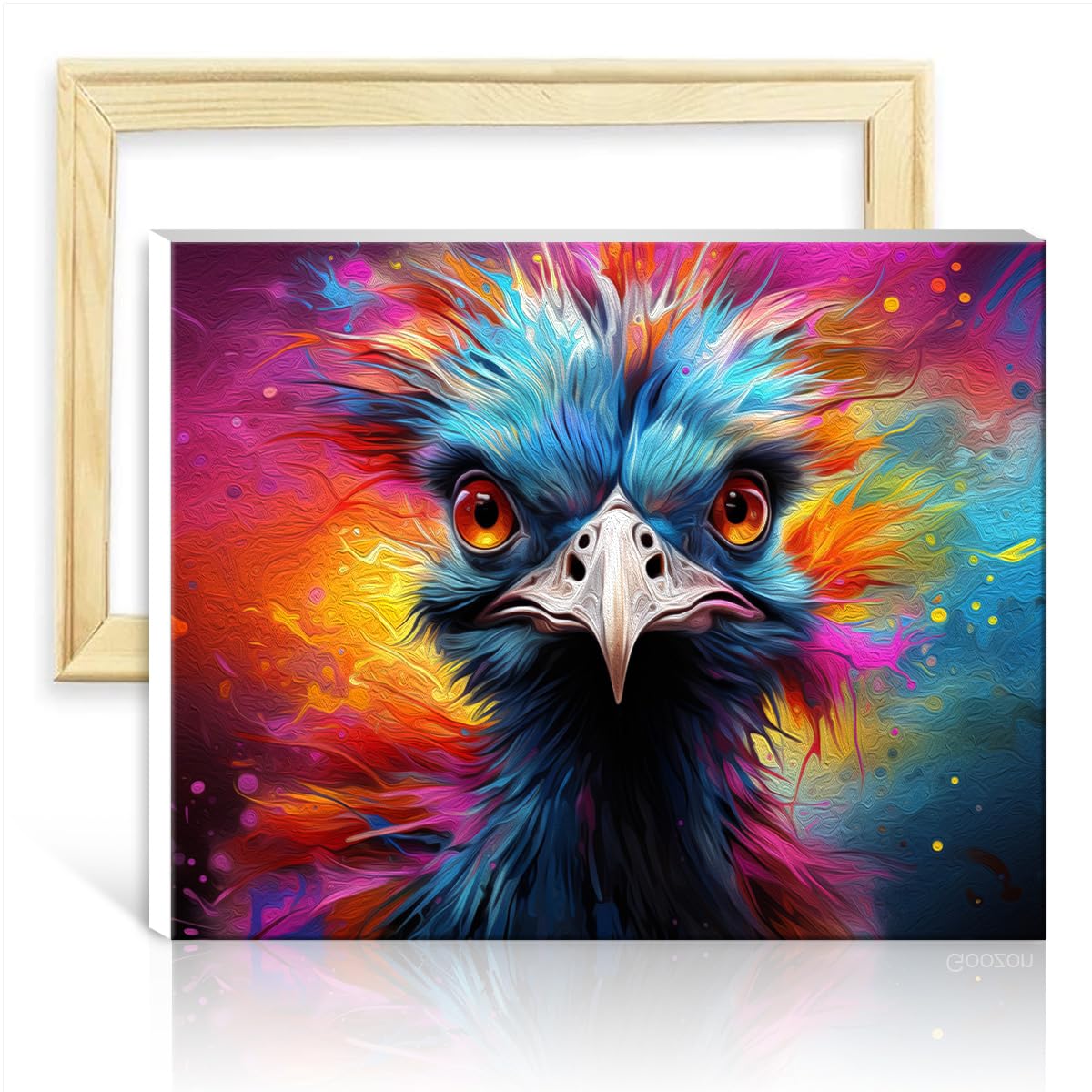TANGFEIY on Canvas Painting Ostrich Paint by Numbers Adults Children, Beginners Acrylic Number with Paintbrushes for Home Wall Decor Painting DIY Frame(40x50cm) — image 1