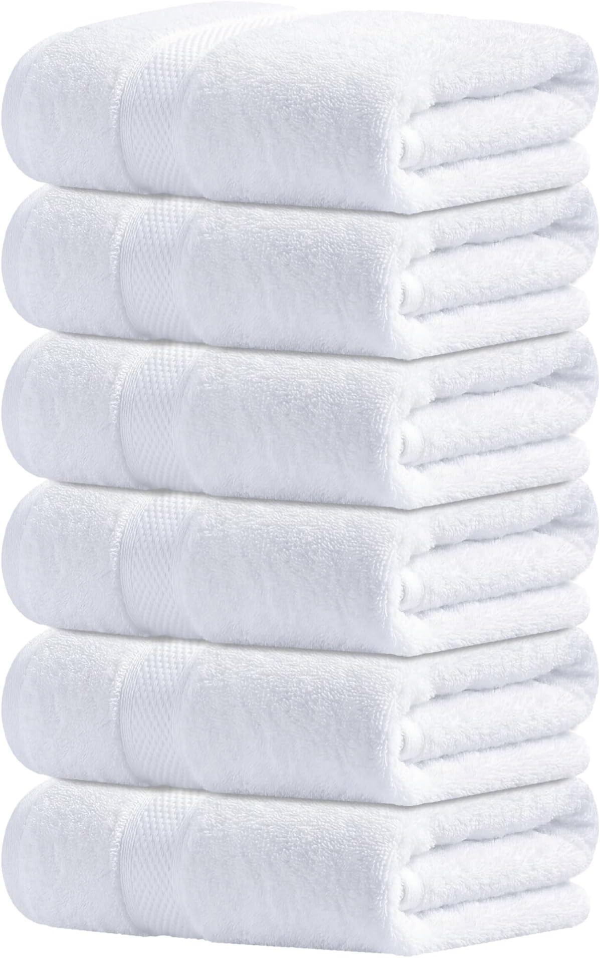 Infinitee Xclusives Premium White Hand Towels - Pack of 6, 40cm x 70cm Bathroom Hand Towel Set, Hotel & Spa Quality Hand Terry Towels for Bathroom, Highly Absorbent and Super Soft Bathroom Towels