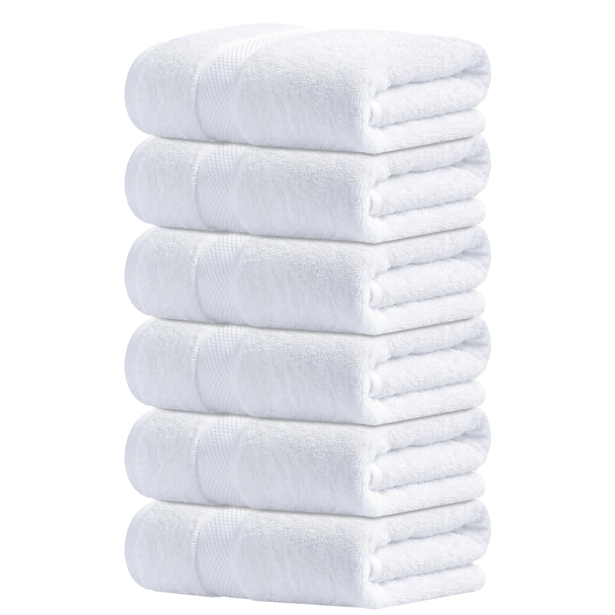 Infinitee Xclusives Premium White Hand Towels - Pack of 6, 40cm x 70cm Bathroom Hand Towel Set, Hotel & Spa Quality Hand Terry Towels for Bathroom, Highly Absorbent and Super Soft Bathroom Towels