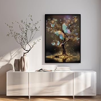 Magic Butterfly Tree Puzzles for Adults 1000 Pieces, Fantasy Pretty Nature Plant Jigsaw Puzzle, Aesthetic Art Tree of Life Animal Wings Puzzle