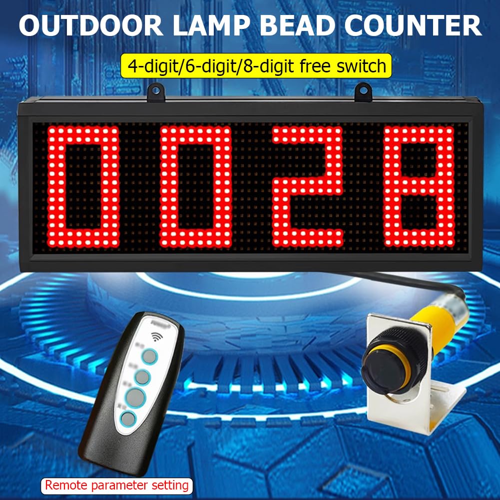 Contador Digital De Pantalla Automática LED, Interruptor Libre De 4 Bits/6 Bits/8 Bits, Contador De Contador Digital Con Sensor Infrarrojo, Contador De Pantalla