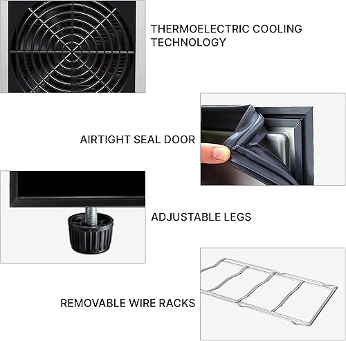 Miniatura 5 de Koolatron WC12DZ, enfriador termoeléctrico de doble zona, capacidad de 12 botellas con controles digitales de temperatura, bodega de vino con