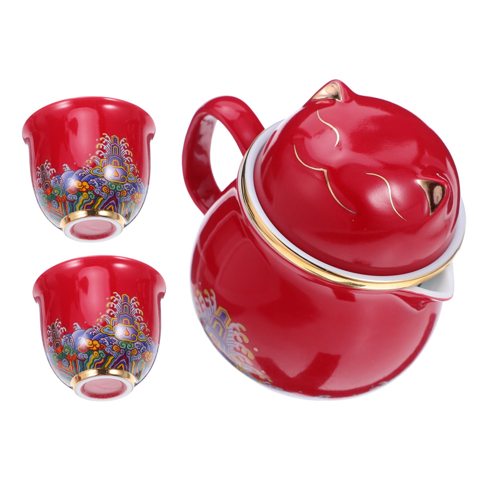 Théière et tasses céramique pour le bureau : service à thé de voyage compact style Gongfu