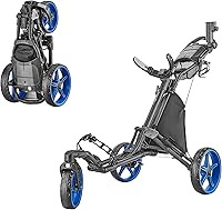 Vista 1 de Caddytek CaddyLite ONE-Swivel V8 - Carrito de golf plegable de 3 ruedas con un clic, ligero, con una rueda delantera giratoria de 360°, mango