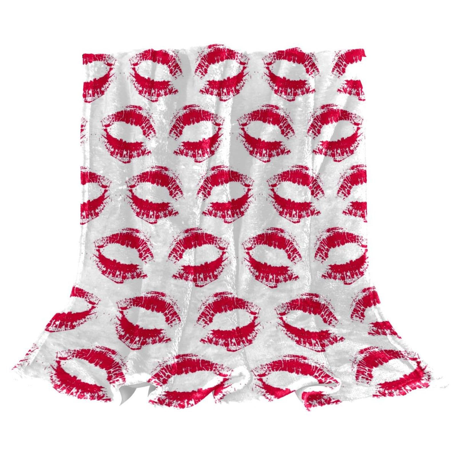 Couverture polaire lèvres blanches contre le froid jeté de canapé microfibre