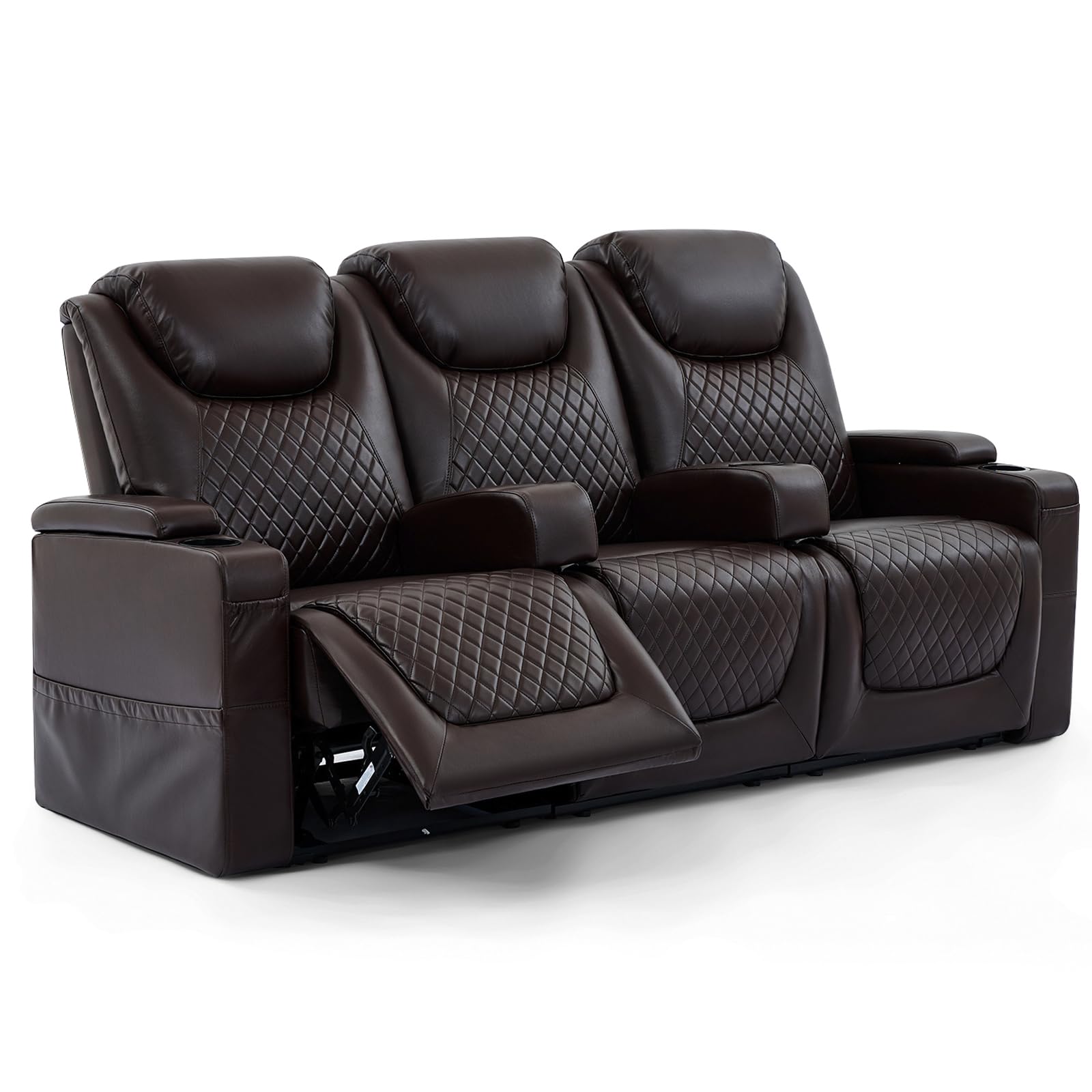 AZXZCS Home Theater Seating Seats, Wall Hugger Recliner Sofa PU Leather with Removable Armrests and Pillows for RVs, Living Rooms, and Home Theaters (
