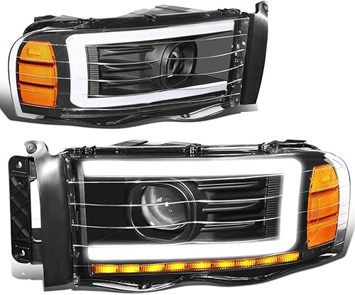 DNA MOTORING Cromotransparente HL-LB-DR02-CH-CL1 Par de faros LED DRL para faros delanteros compatibles con 02-05 Ram 1500 2500 3500, esquina