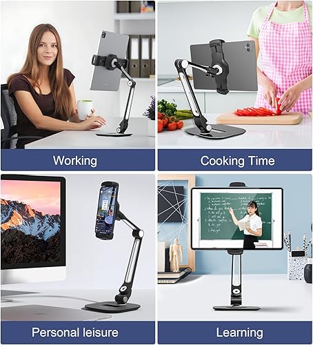 Miniatura 6 de Soporte universal para tableta para dispositivos de 4.9 a 12.9 pulgadas, soporte de seguridad giratorio de 360 para iPad, iPad Air, Samsung, mesa