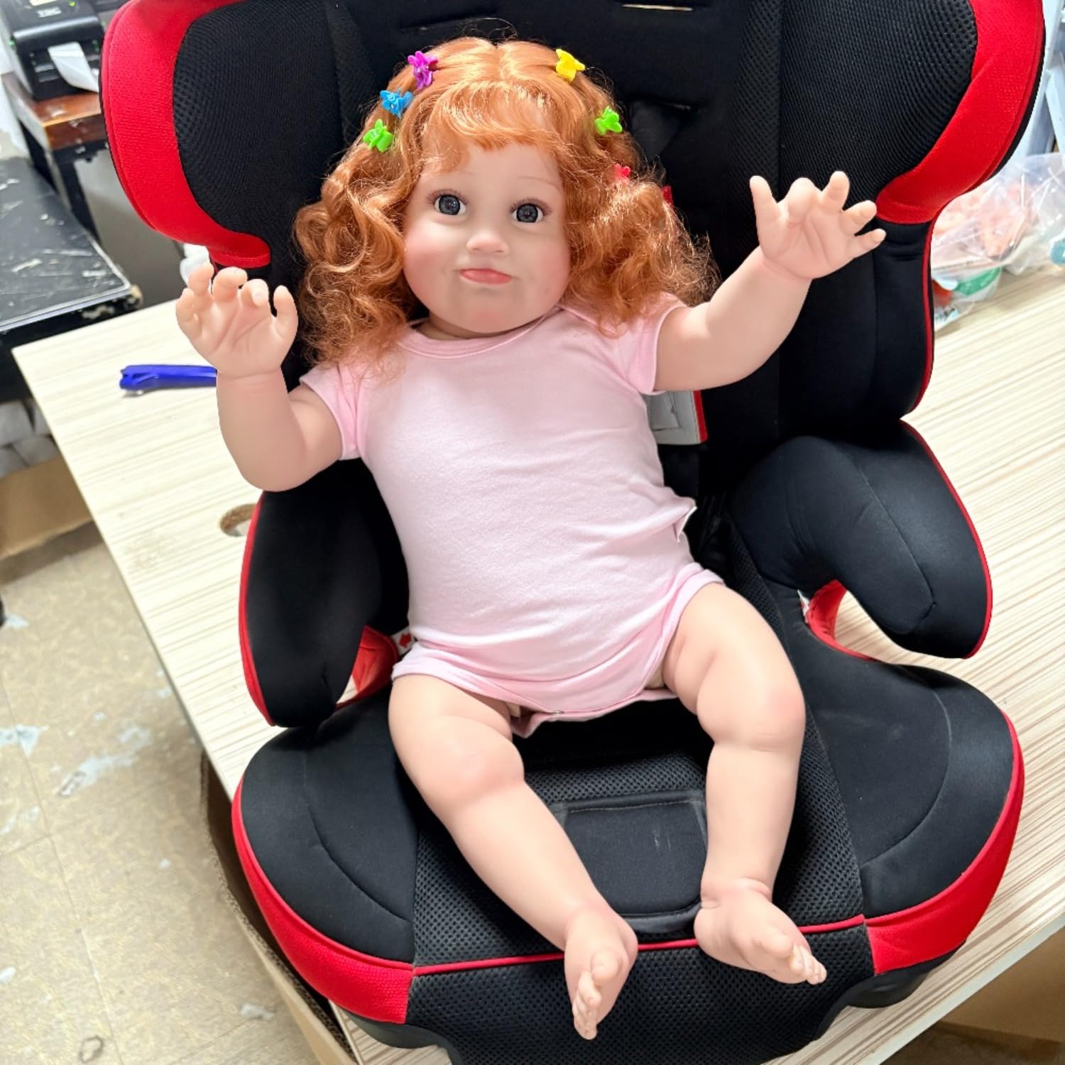 Lonian Reborn Baby dziewczynka lalki z ręcznie zakorzenionymi włosami blond