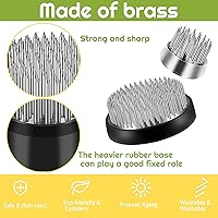 Vista 3 de 3 piezas de ranas florales redondas de metal, florero japonés Ikebana, arreglo floral, soporte para arreglos florales para el hogar, bricolaje, Plata