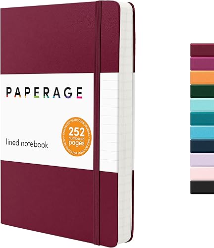 PAPERAGE Journal 252PG Casebound forrado Borgoña