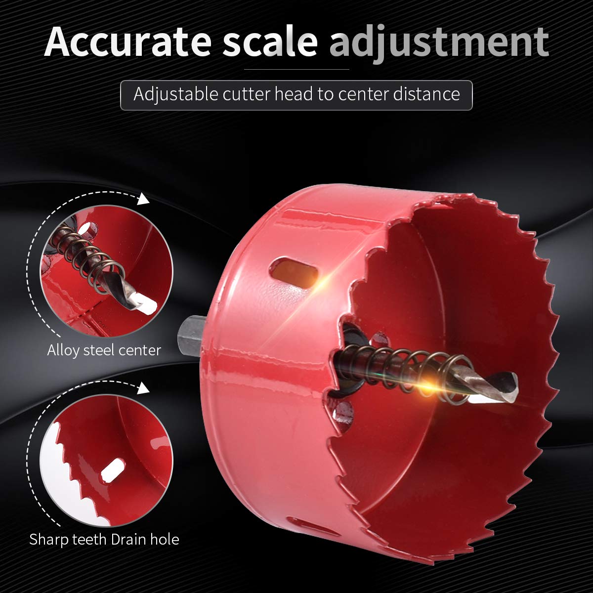 M42 Gatenopener, Bi Metal 45 mm gatenzaag tandfrees boren snijopener voor ijzer aluminium, buis, kunststof, roestvrij metaal, hout