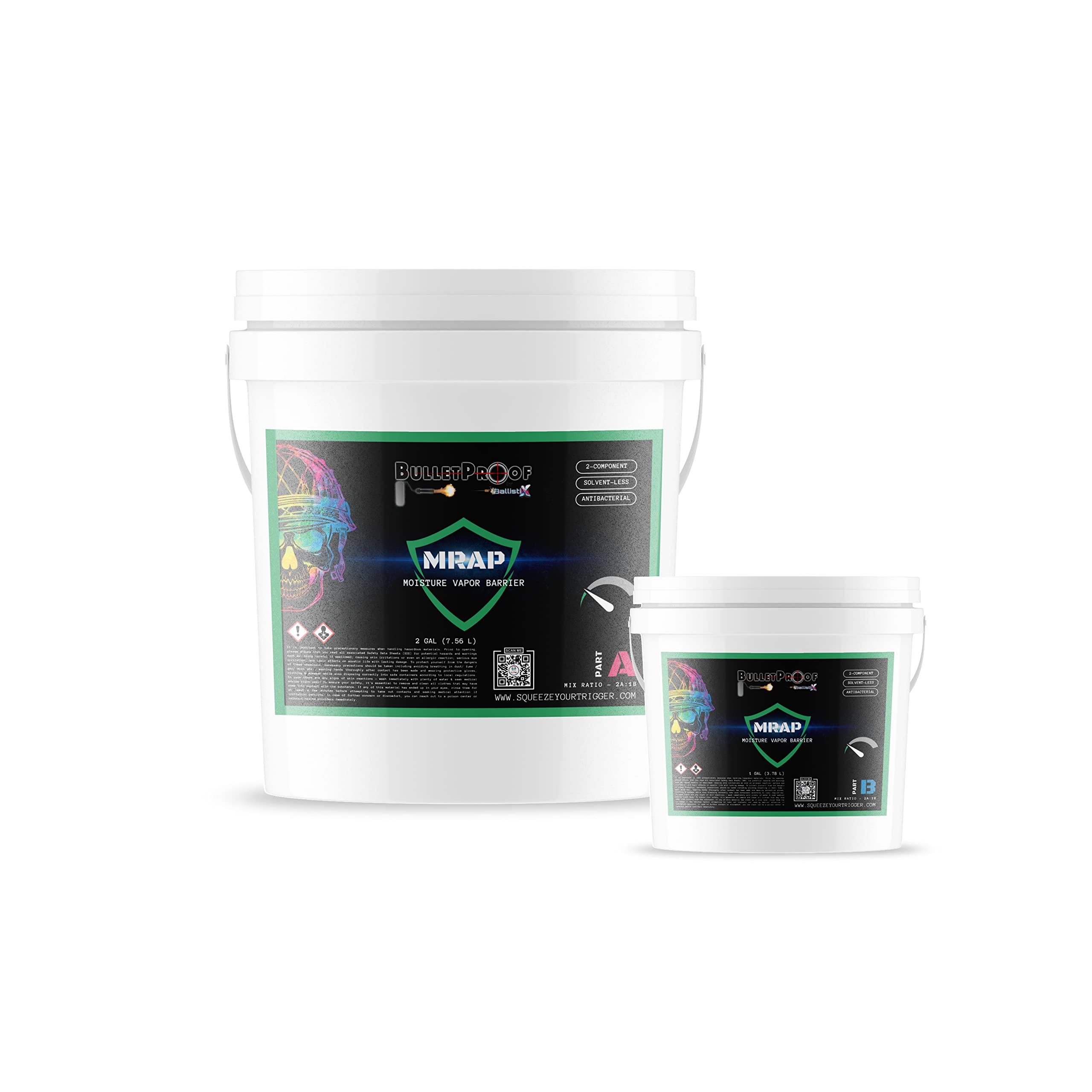 BallistiX - MRAP | 100% Solids MVB (3 GAL KIT) - 2 Part, One-Coat Moisture Vapor Barrier Coating & Low Viscosity - Perfect for Industrial Use (Clear)