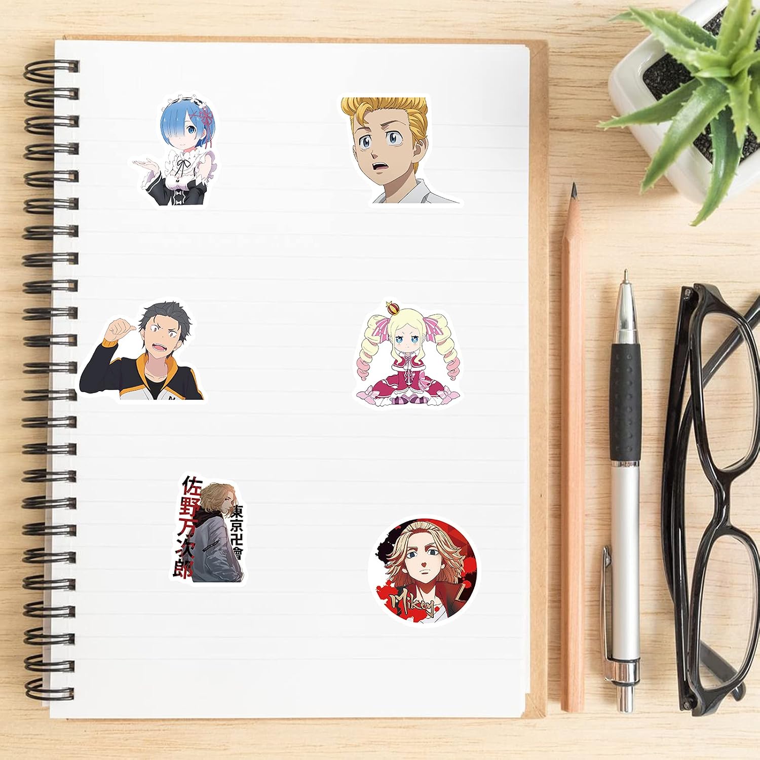 VoPee 300 Pack Anime Cool Stickers Mixed Decals for Laptop, Skateboard,Water Bottles Helmet Bicycle, Fashion Random Stickers for Adults Teens