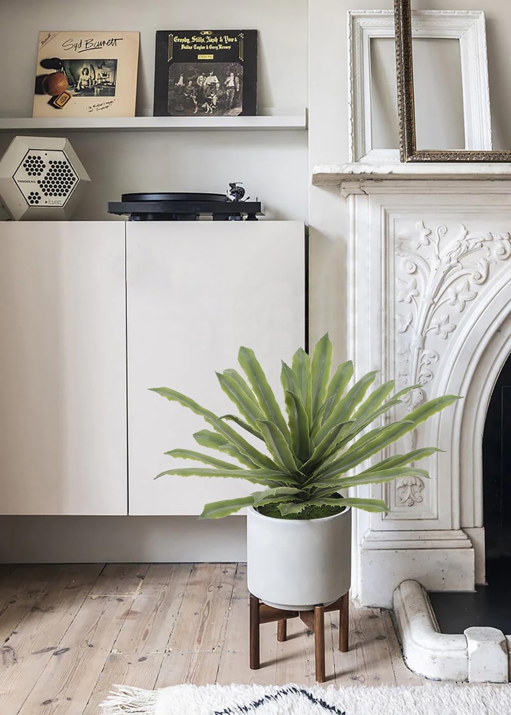 Briful Artificial Potted Plant 13 Inch Fake Plants with Pot Faux Agave Plants for Home Office Floor Table Bathroom Kitchen Decor Indoor Outdoor (Green) - Image 3