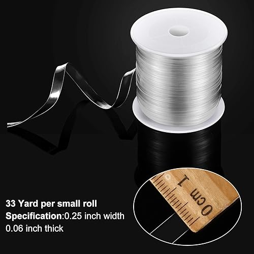 Miniatura 2 de BBTO Correa elástica transparente, ligera, elástica, transparente, para proyectos de costura de tela (33 yardas x 0.06 pulgadas)
