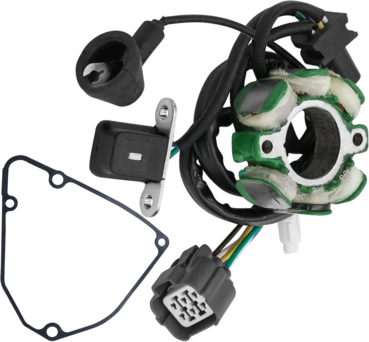Caltric Stator And Gasket Compatible with Kawasaki Kx250F Kx 250F 2005 2006 2007 2008 Magneto