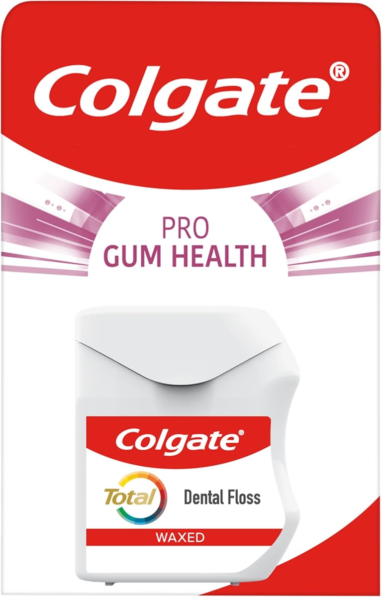 Total Pro Gum Health Hilo interdental 25m - Hilo dental encerado - Mejora la salud de las encías - Ayuda a reducir los problemas de las encías - Ayuda a reducir las caries - Elimina la placa entre dientes y encías
