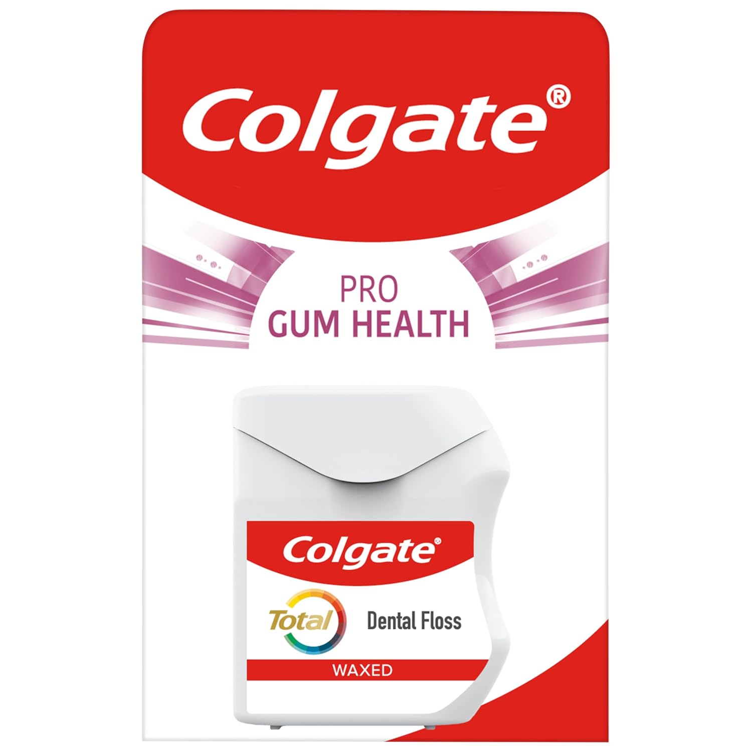Colgate Total Pro Gum Health Interdental Floss 25m - Waxed Tooth Floss - Improves Gum Health - Helps Reduce Gum Problems - Helps Reduce Tooth Decay - Removes Plaque Between Teeth and Gums
