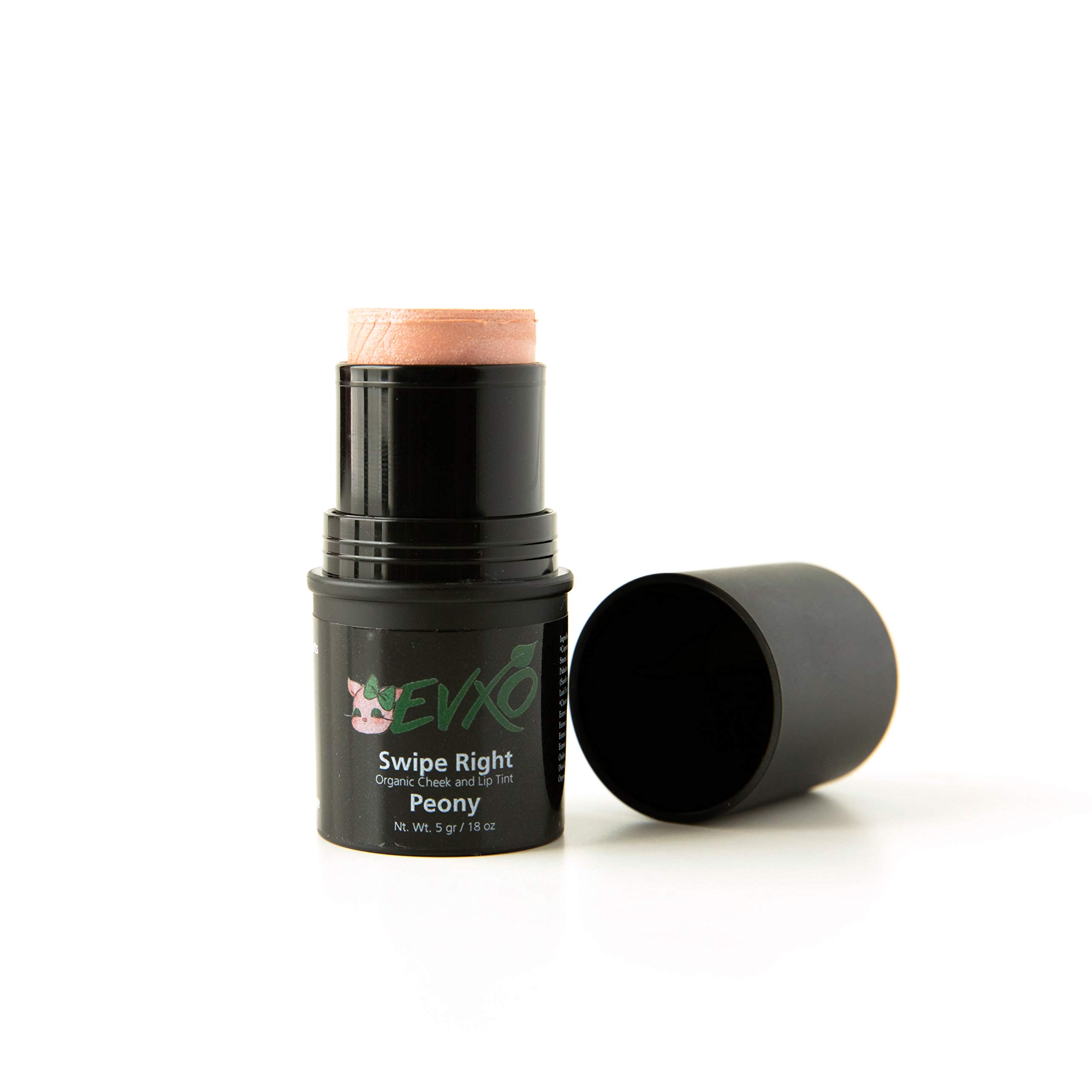 EVXOs Swipe Right Lip and Cheek Tint - Organic Cream Blush Makeup Stick For Mature Skin (Peony)