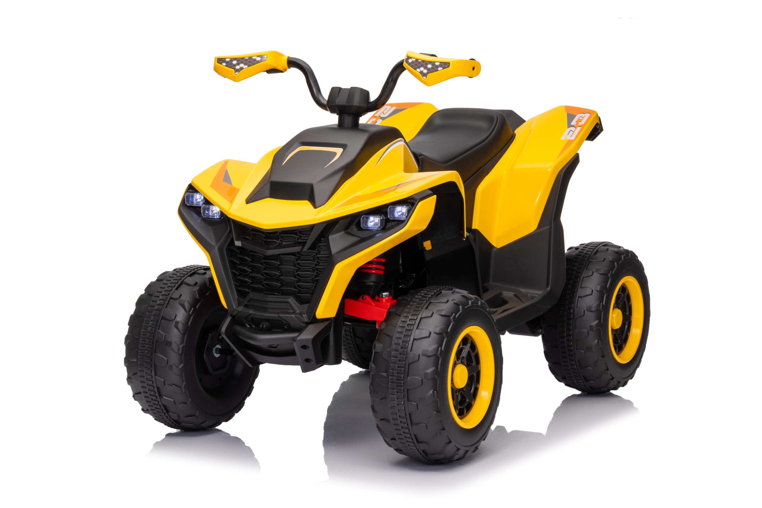 LALAHO Quad elettrico per bambini, 24 V, 7 Ah, con 2 motori, giallo
