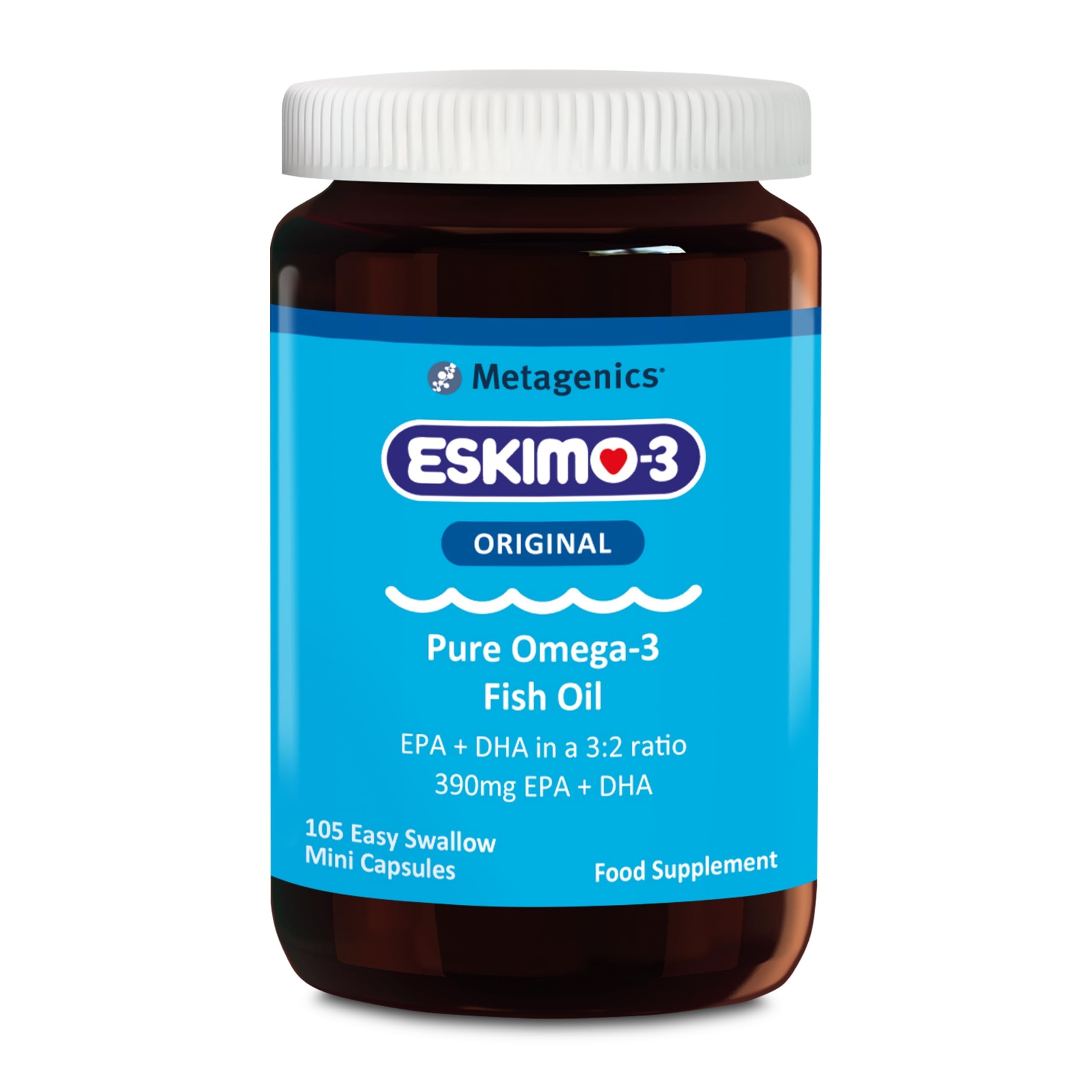 Eskimo-3 Fish Oil, Pure Omega 3 Essential Fatty Acids - 105 Mini Capsules